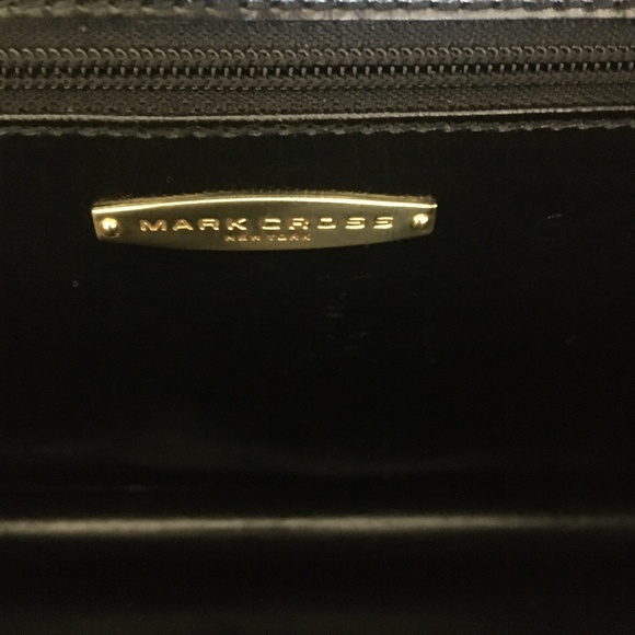*hp* Vtg Mark Cross 1990s Black Leather Bag Purse - Picture 6 of 16